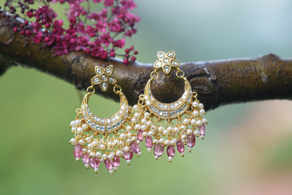 Kundan chandbali earrings (1-2739)(R)