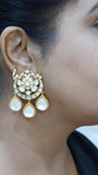 White Stone Polki Earring (1-3875)(B)