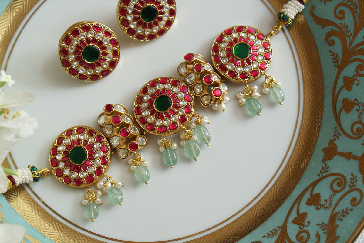 Kundan Choker Set (4-9729)(R)