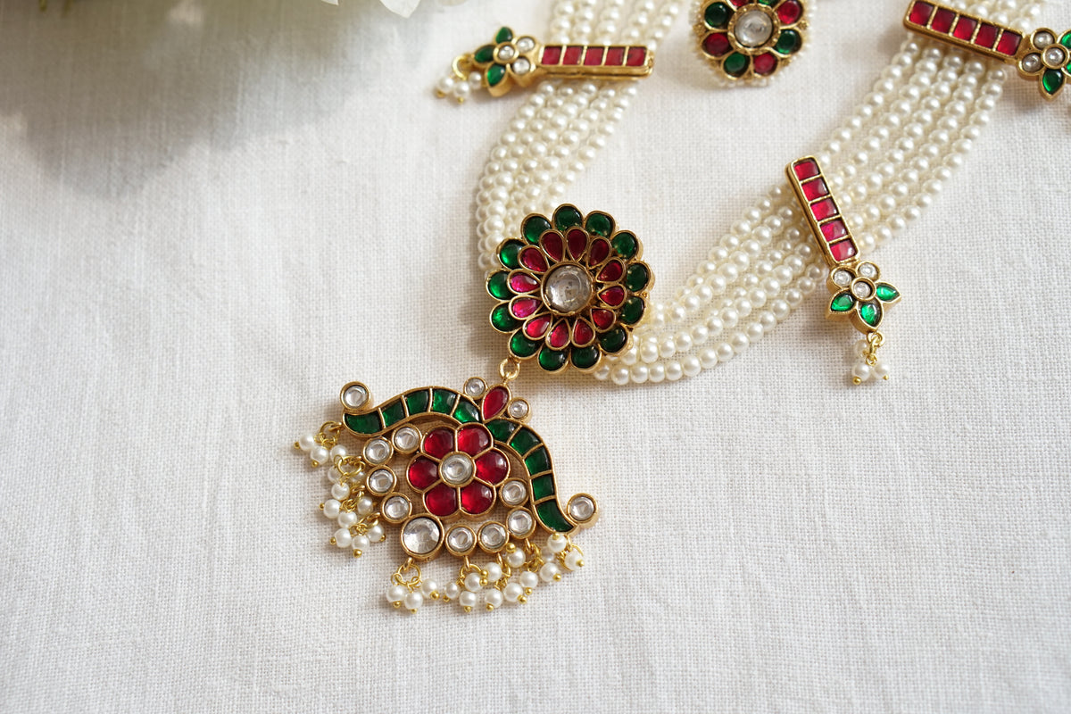Kundan Necklace Set (4-9727)(R)