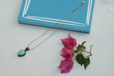 Oxidised turquoise pendant  chain  (4-6382(offer piece)