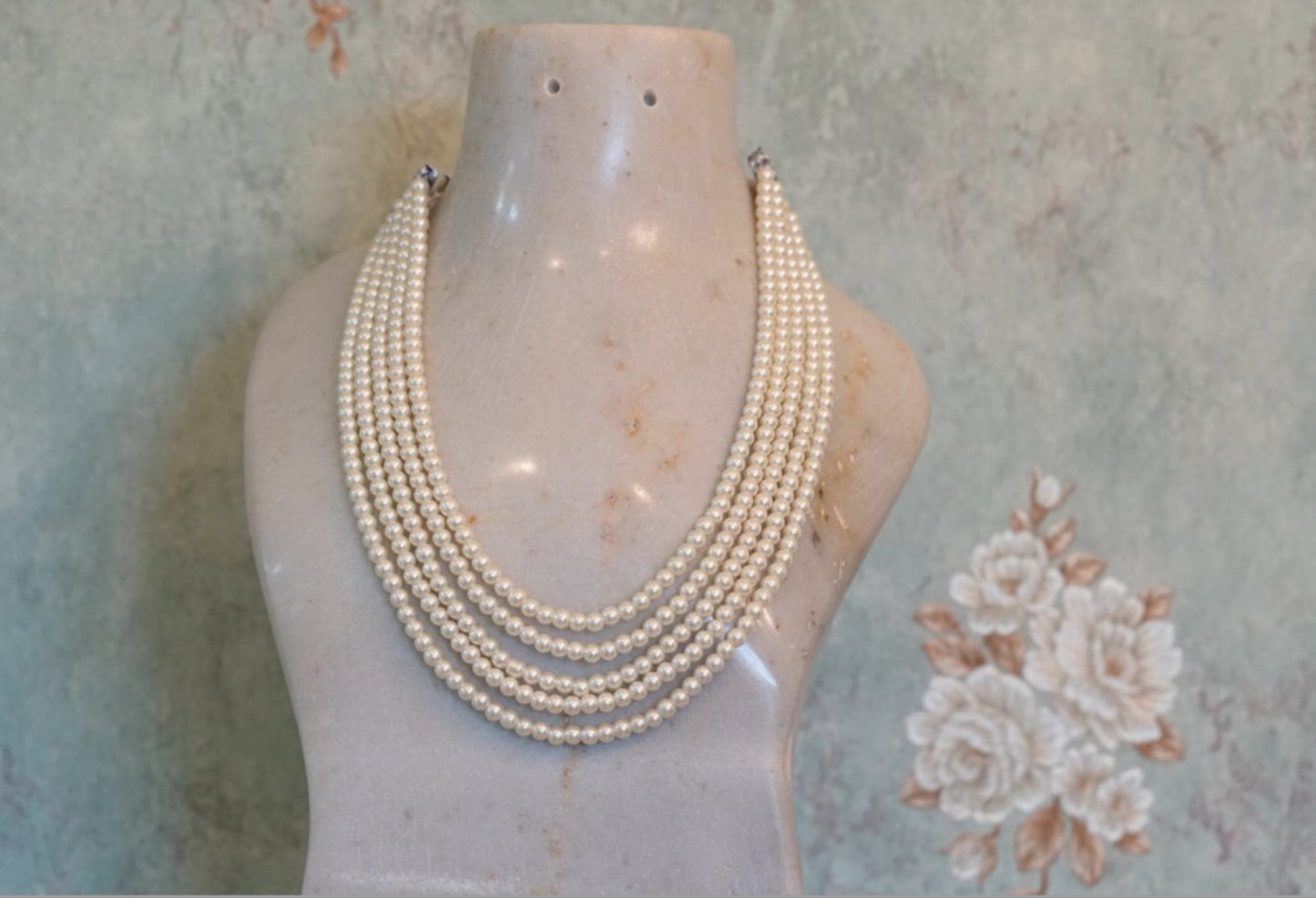 5 line Pearl necklace (4-5753)(F)