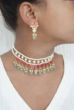 Kundan beads choker set (4-6714)(N)