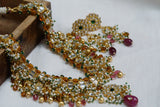 Kundan necklace set  (4-6232)(R)