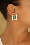 Green studs earring  (1-3432)(B)