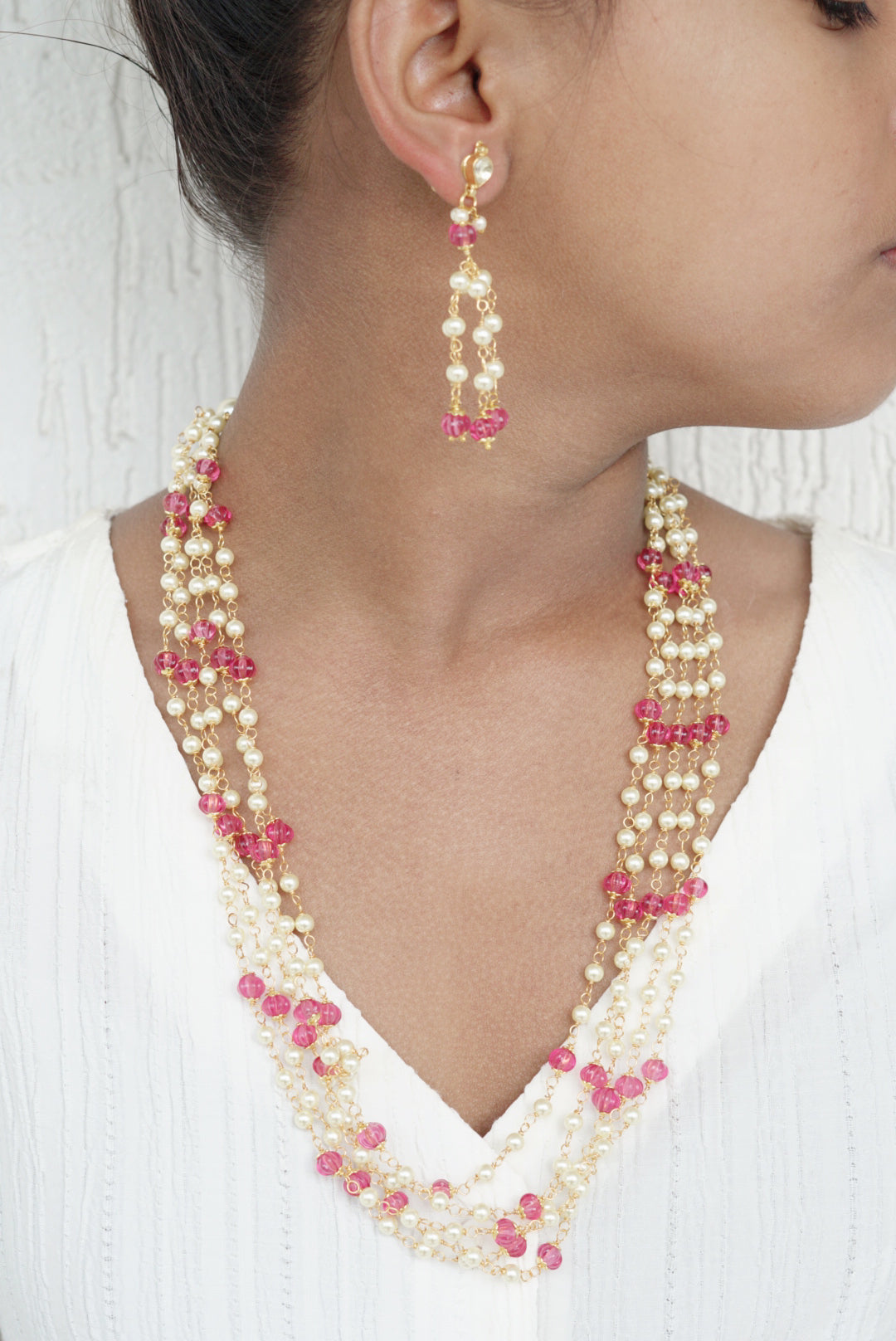 Beads necklace set (4-6708)(N)