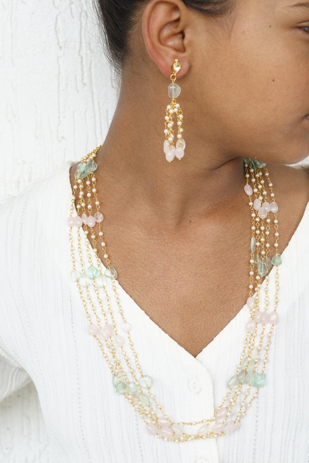 Beads necklace set (4-6689)(N)