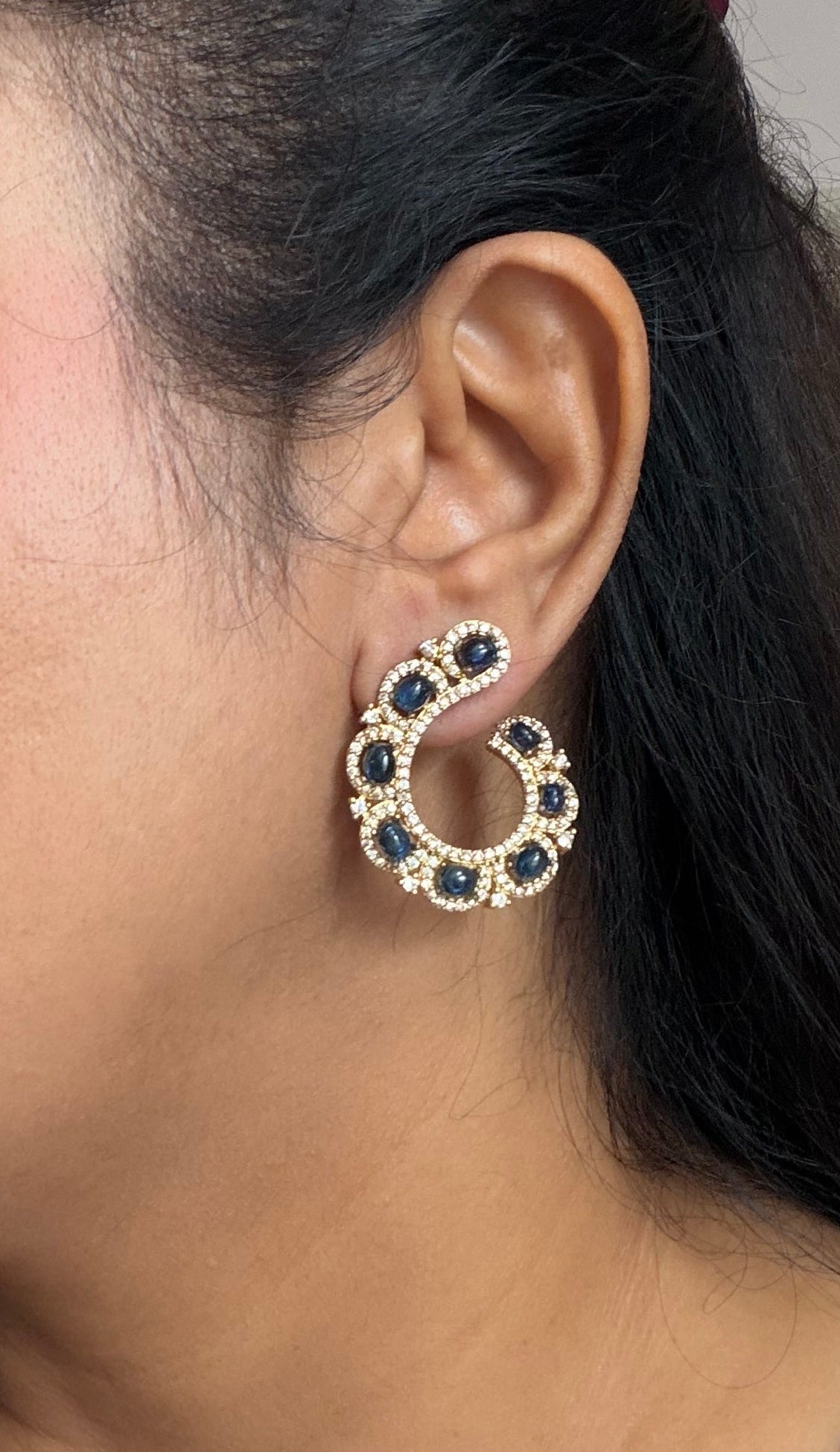 Blue Stone Earrings (1-5504)(B)