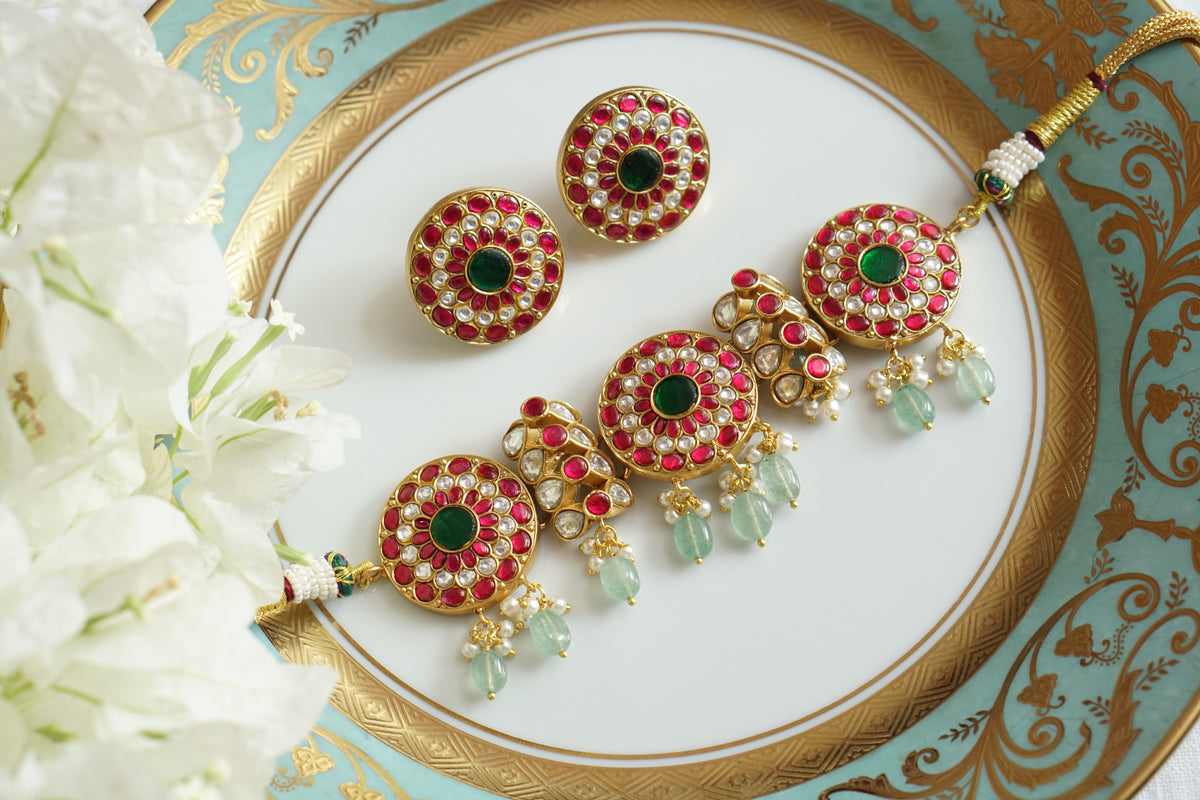 Kundan Choker Set (4-9729)(R)