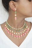 Kundan Beads necklace set (4-6697)(N)
