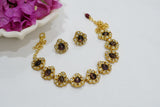 Amethyst Kundan necklace set (4-7249)(R)(Preorder delivers in 20-25days)