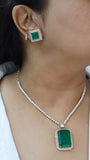 Green Pendant Necklace set (4-7377)(B)