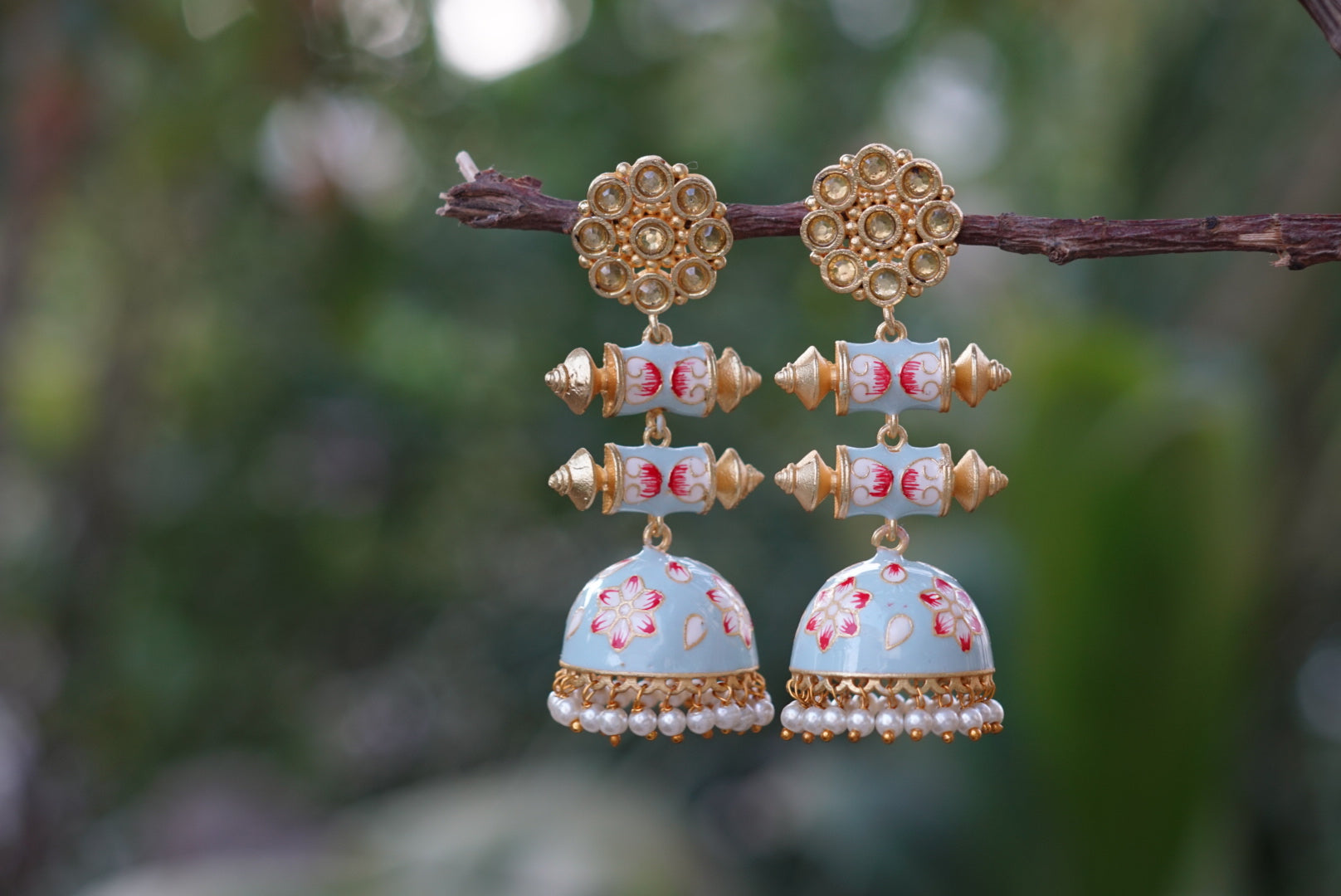 Meena work jhumki (1-3635) - JEWELSTYLE