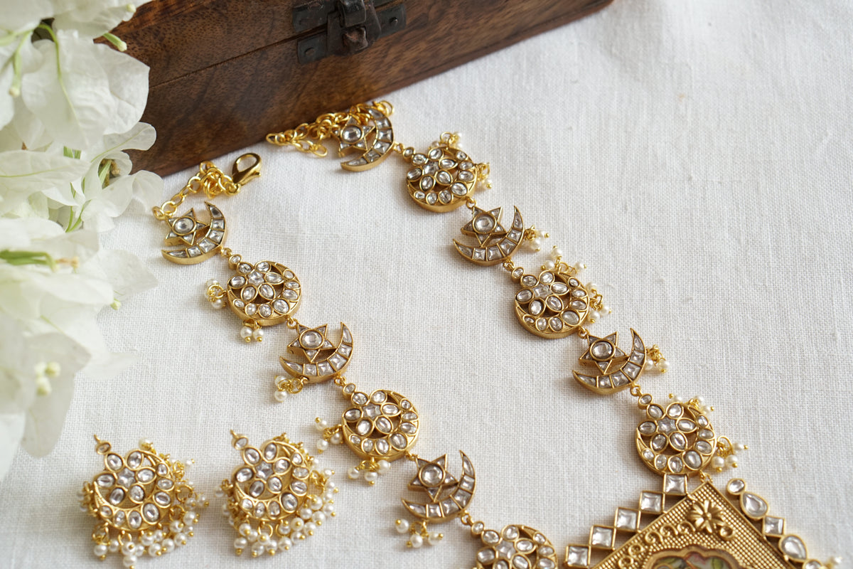 Kundan Necklace Set (4-9721)(R)