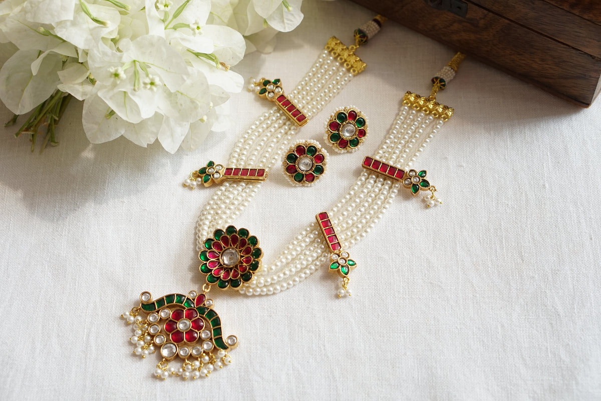 Kundan Necklace Set (4-9727)(R)