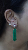 Green stone  Polki earrings(1-3817)(B)