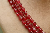 Red Polki necklace set(4-7008)(B)