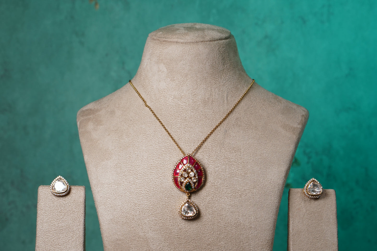 Polki Pendant set (4-8723)(B)