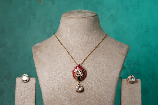 Polki Pendant set (4-8723)(B)
