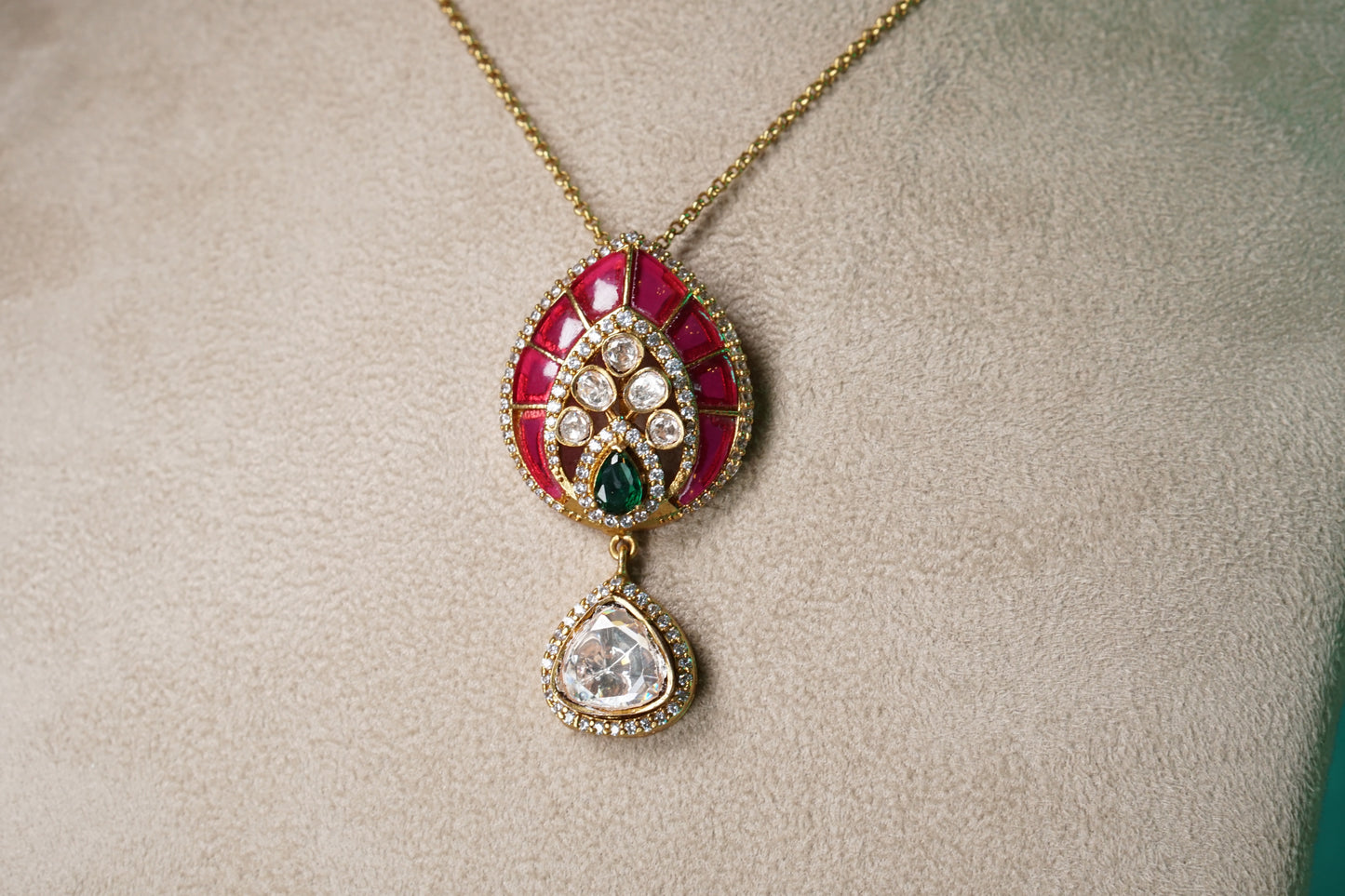 Polki Pendant set (4-8723)(B)