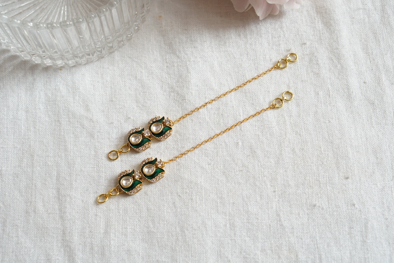 Polki EarChain (9-169)(B) - JEWELSTYLE