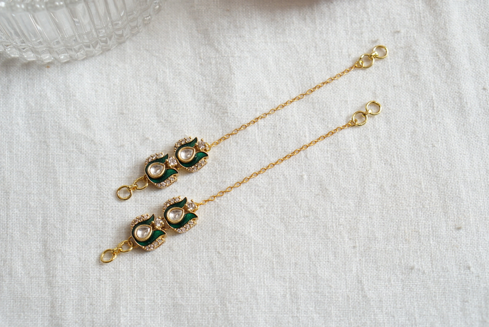 Polki EarChain (9-169)(B) - JEWELSTYLE