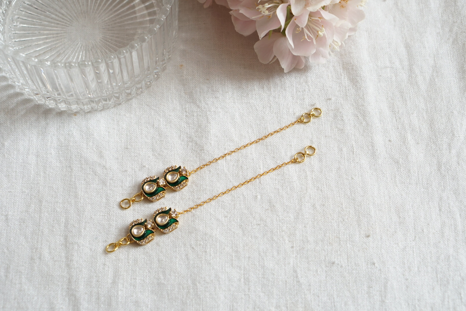 Polki EarChain (9-169)(B) - JEWELSTYLE