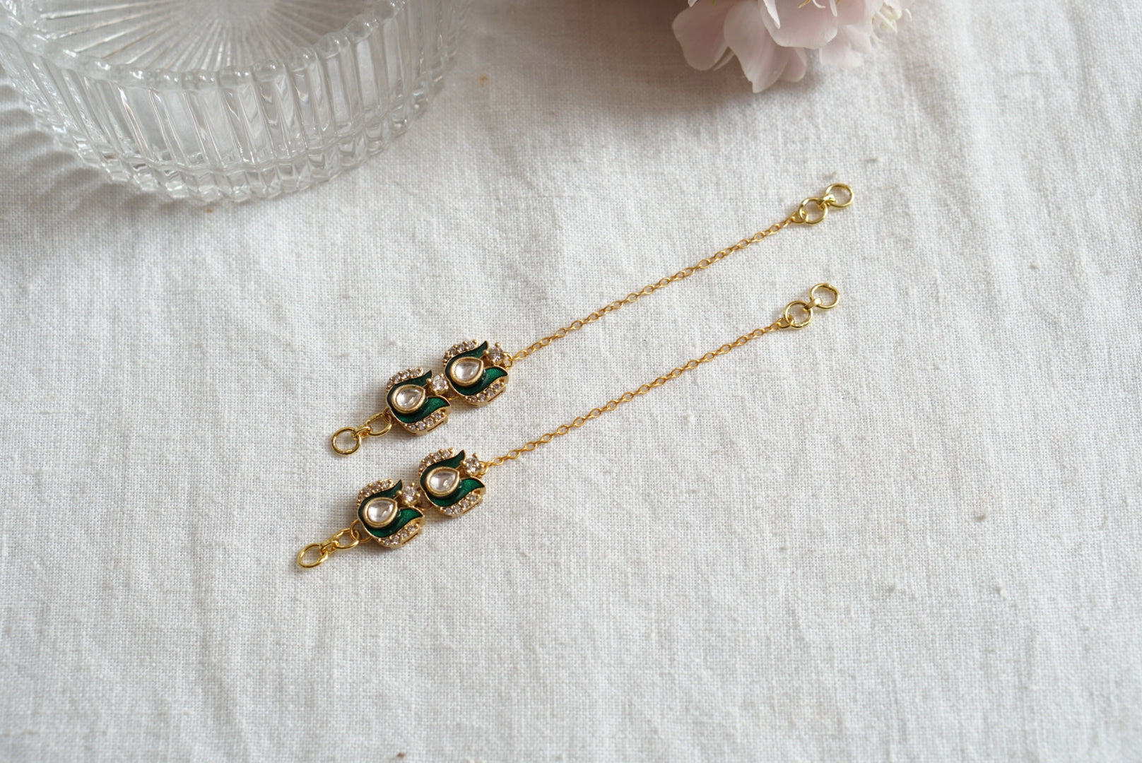Polki EarChain (9-169)(B) - JEWELSTYLE