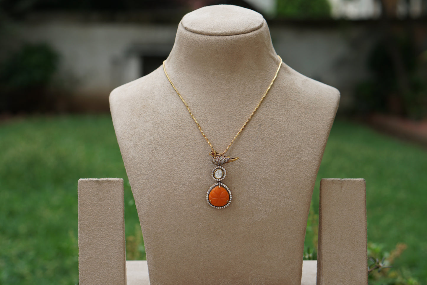 Coral Pendant Set (4-9423)(AK)
