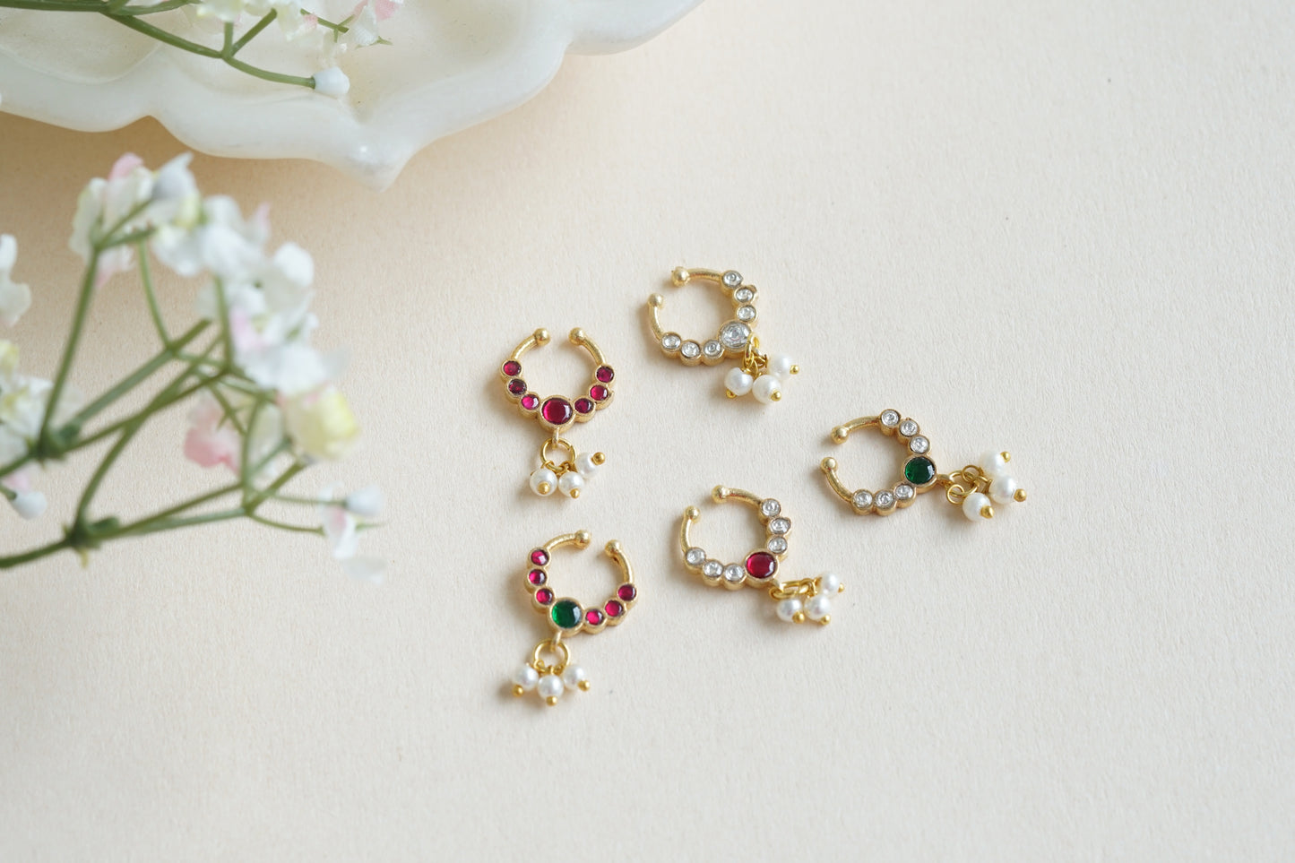 kundan Septum nosering(2-199)(Ak) - JEWELSTYLE