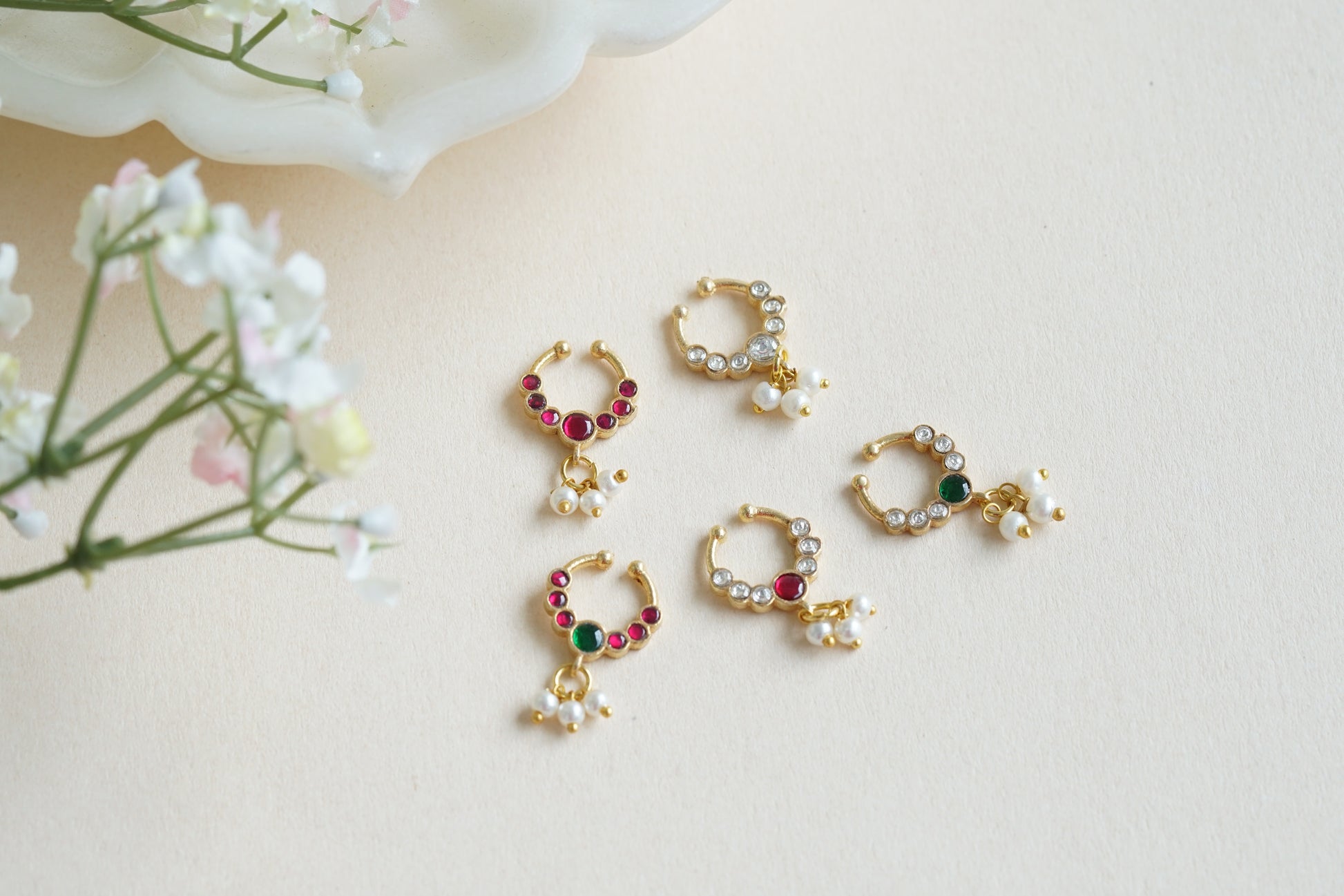 kundan Septum nosering(2-199)(Ak) - JEWELSTYLE