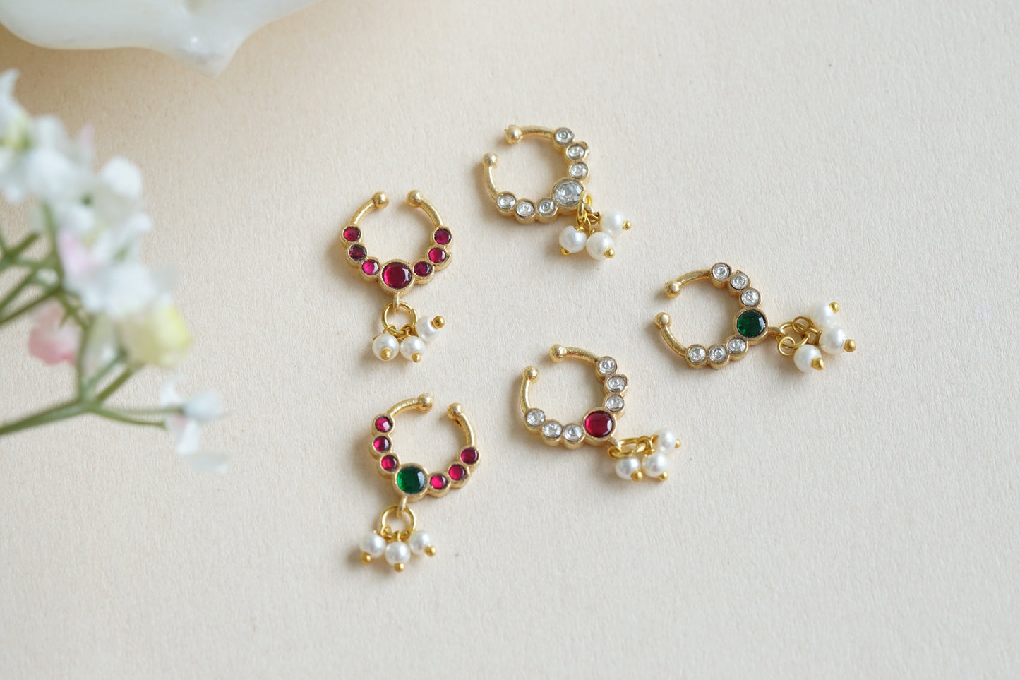 kundan Septum nosering(2-199)(Ak) - JEWELSTYLE