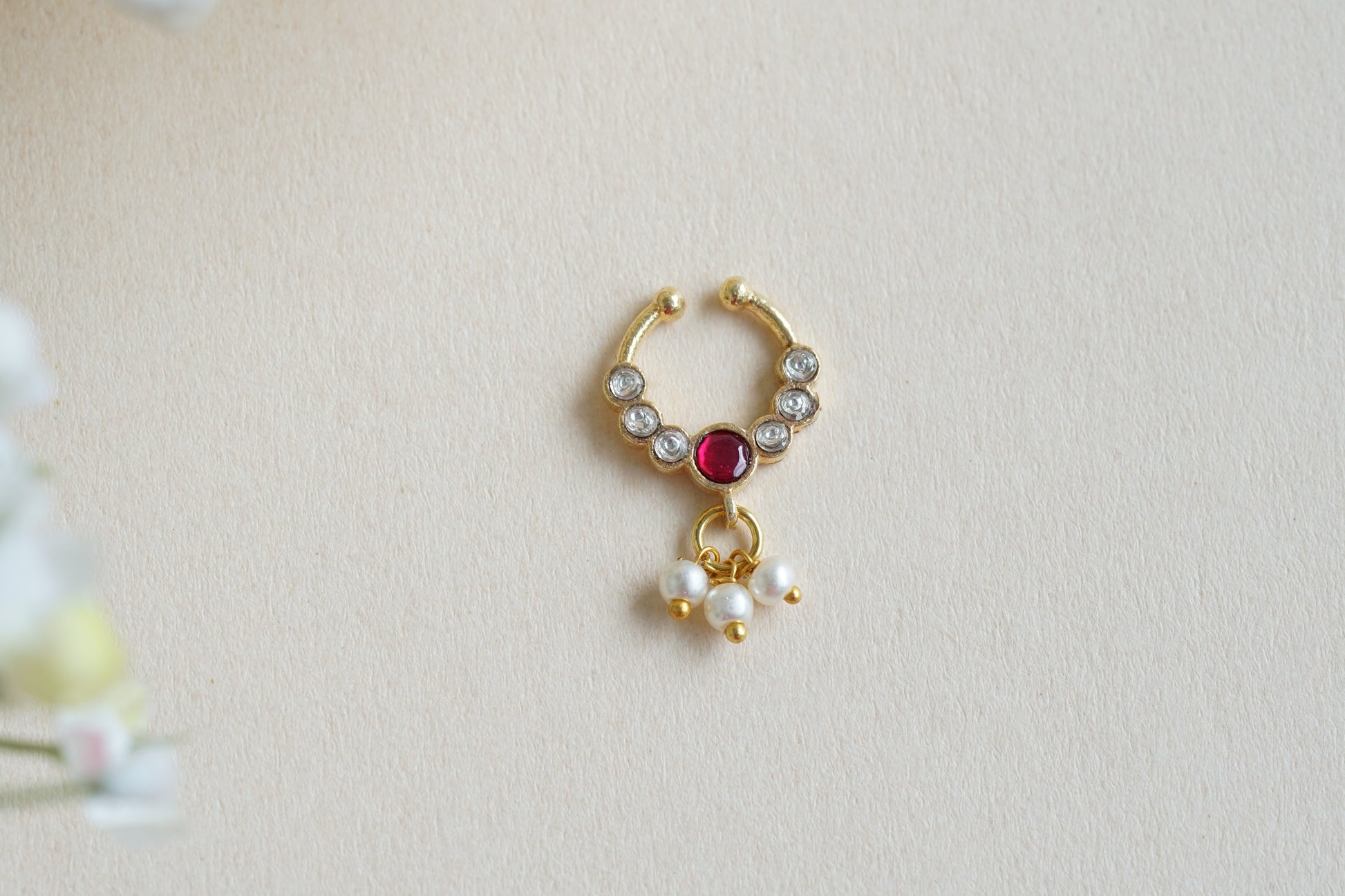 kundan Septum nosering(2-199)(Ak) - JEWELSTYLE