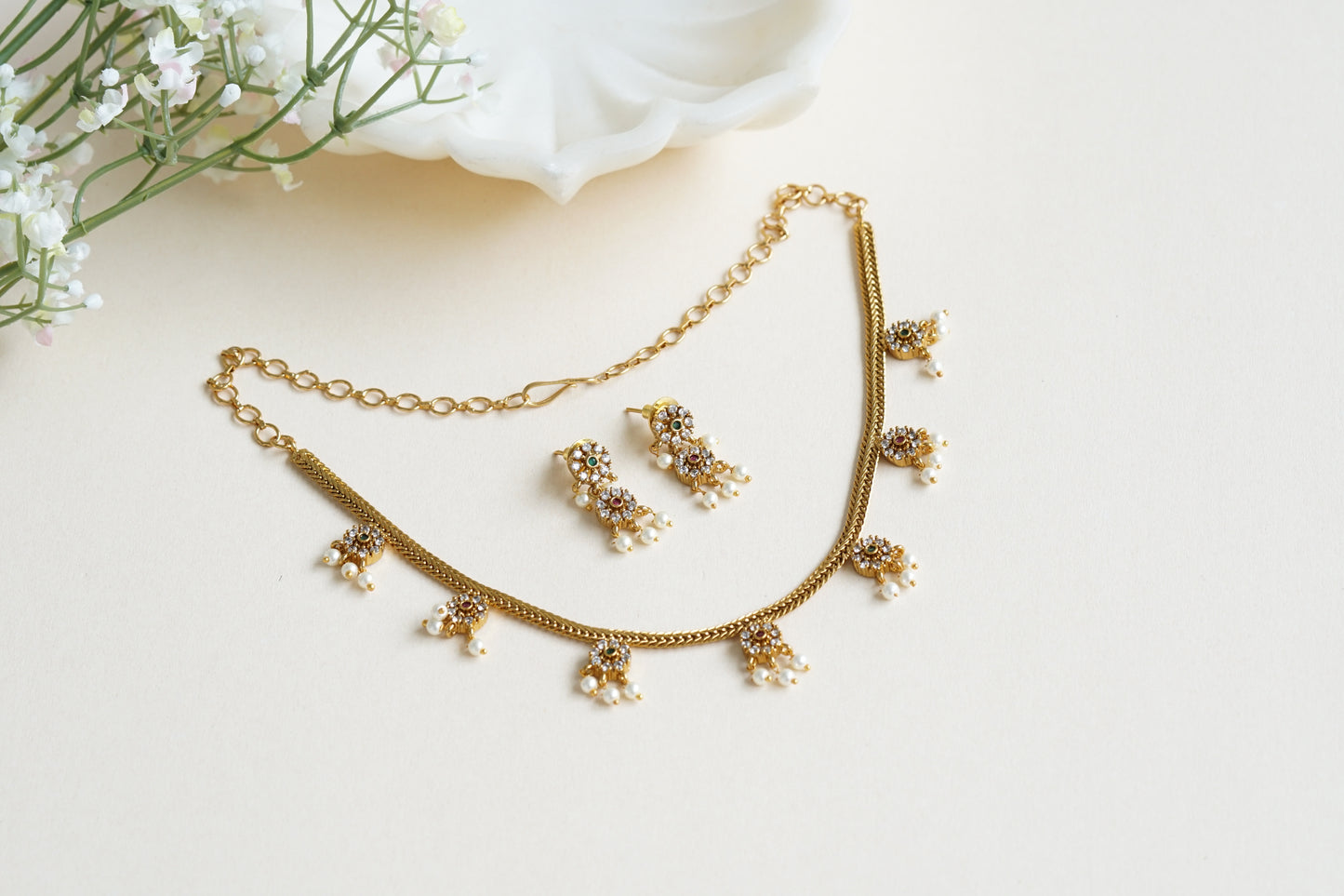 Antique Necklace set (4-8342)(Ak)