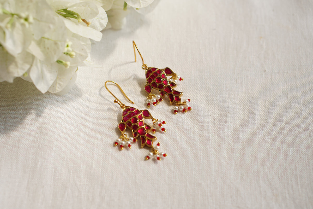 Kundan Fish Earrings (1-5583)(R)