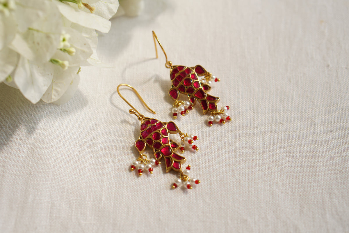 Kundan Fish Earrings (1-5583)(R)