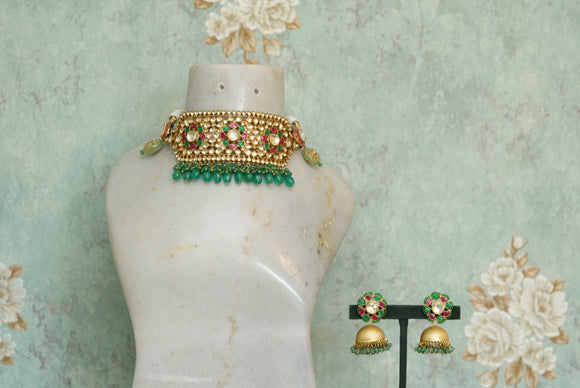 Kundan necklace set (4-5906)(R)(OFFER PIECES)