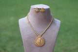 Antique golden necklace set (4-6247)(AK)