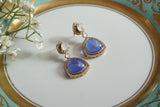 Blue stone Polki Earrings (1-4850)(B)