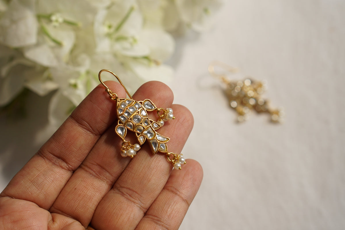 Kundan Fish Earrings (1-5584)(R)