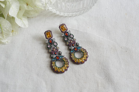 Multistone ad earrings(1-5434)(EX)