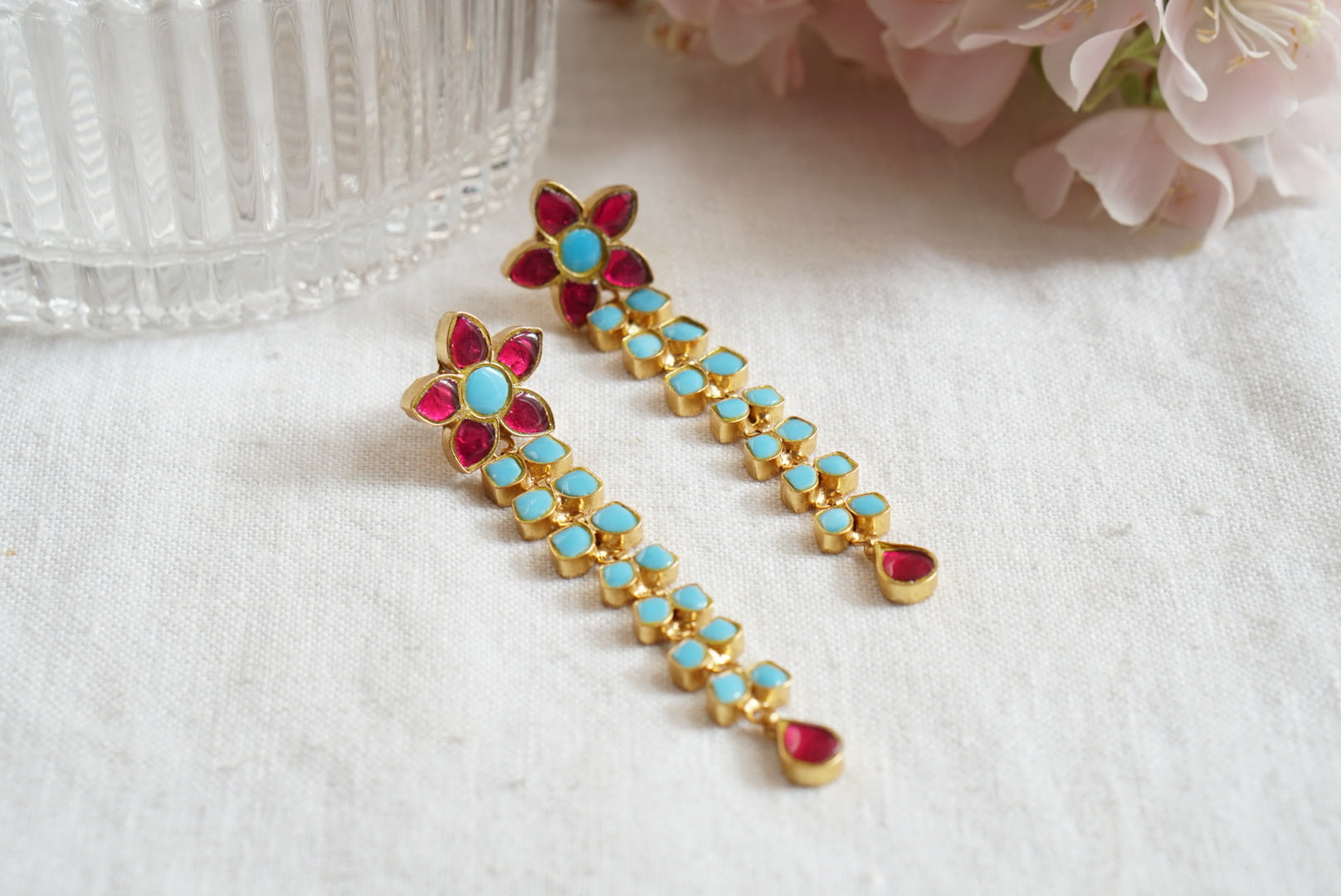 Kundan Earrings  (1-4107)(R) (offer piece) - JEWELSTYLE
