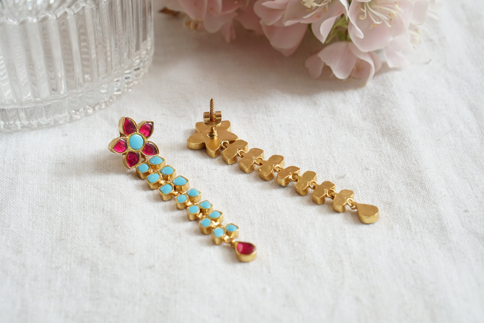 Kundan Earrings  (1-4107)(R) (offer piece) - JEWELSTYLE