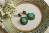 Green Stone Polki Earrings (1-4855)(B)