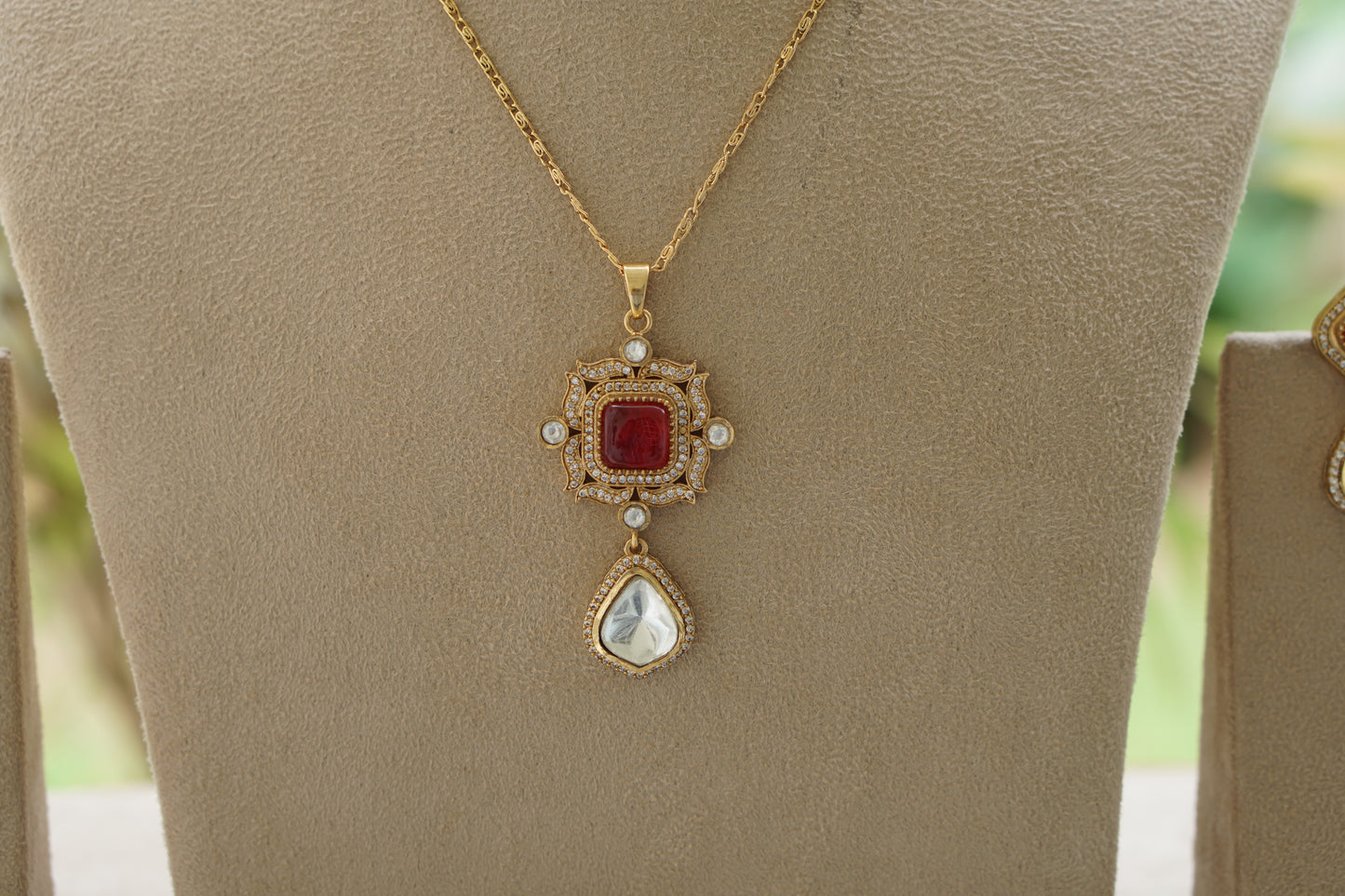 Polki Pendant Set (4-9428)(B)