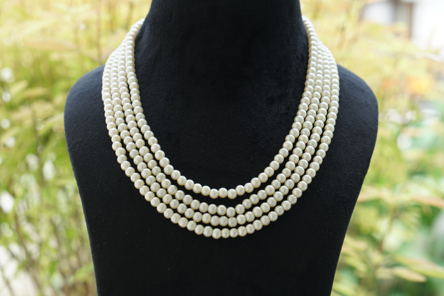 4 Line Pearl Necklace (4-9432)(F)