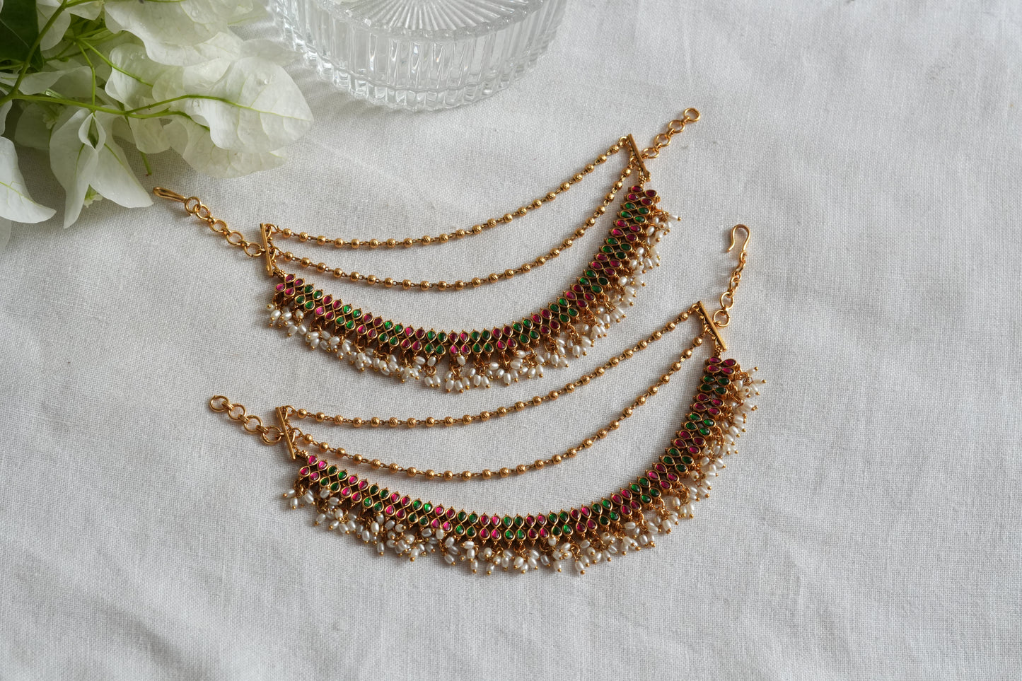 Antique kundan Earchain(9-428)(EX)