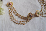 Kundan Earrings With Ear Chain (1-4965)(K)