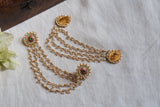 Kundan Earrings With Ear Chain (1-4965)(K)