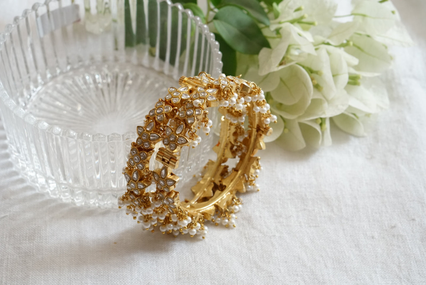 Kundan Openable bangle (3-388)(R)(Size 2’4-2'6)(preorder) - JEWELSTYLE